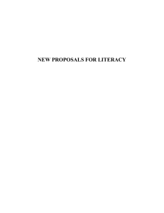 Proposal for the Advancement of Literacy Through The “Reading