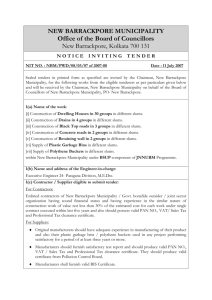 Tender Notice BSUP - New Barrackpore Municipality