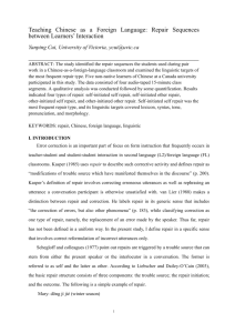 Repair Sequences Between Learners` Interaction