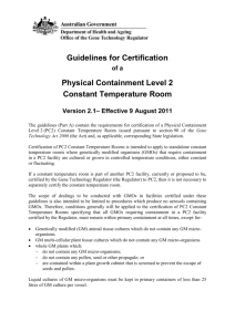 Guidelines for Certification of a Physical Containment Level 2