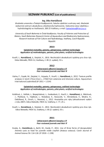 Publikace - Fakulta rybářství a ochrany vod ve Vodňanech
