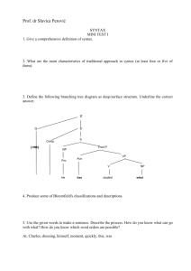 Syntax: Fundamentals