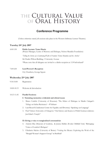Conference Programme (Draft)