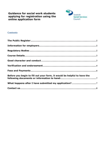 Social work students` guide to applying for registration