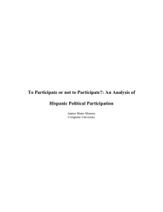 To Participate or not to Participate?: An Analysis of Hispanic Political