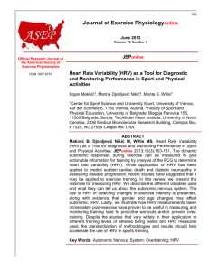 Heart Rate Variability (HRV) - American Society of Exercise