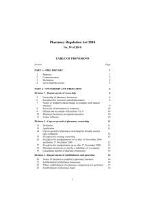 Pharmacy Regulation Act 2010 - Victorian Legislation and