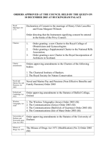 orders approved at the council held by the queen on 10 december