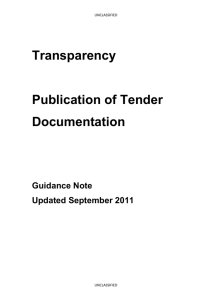 Publication of new central government tender documents