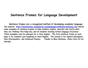 Sentence Frame Sample on Classroom Poster