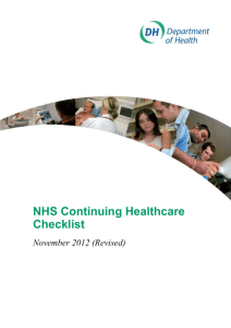 NHS continuing healthcare checklist