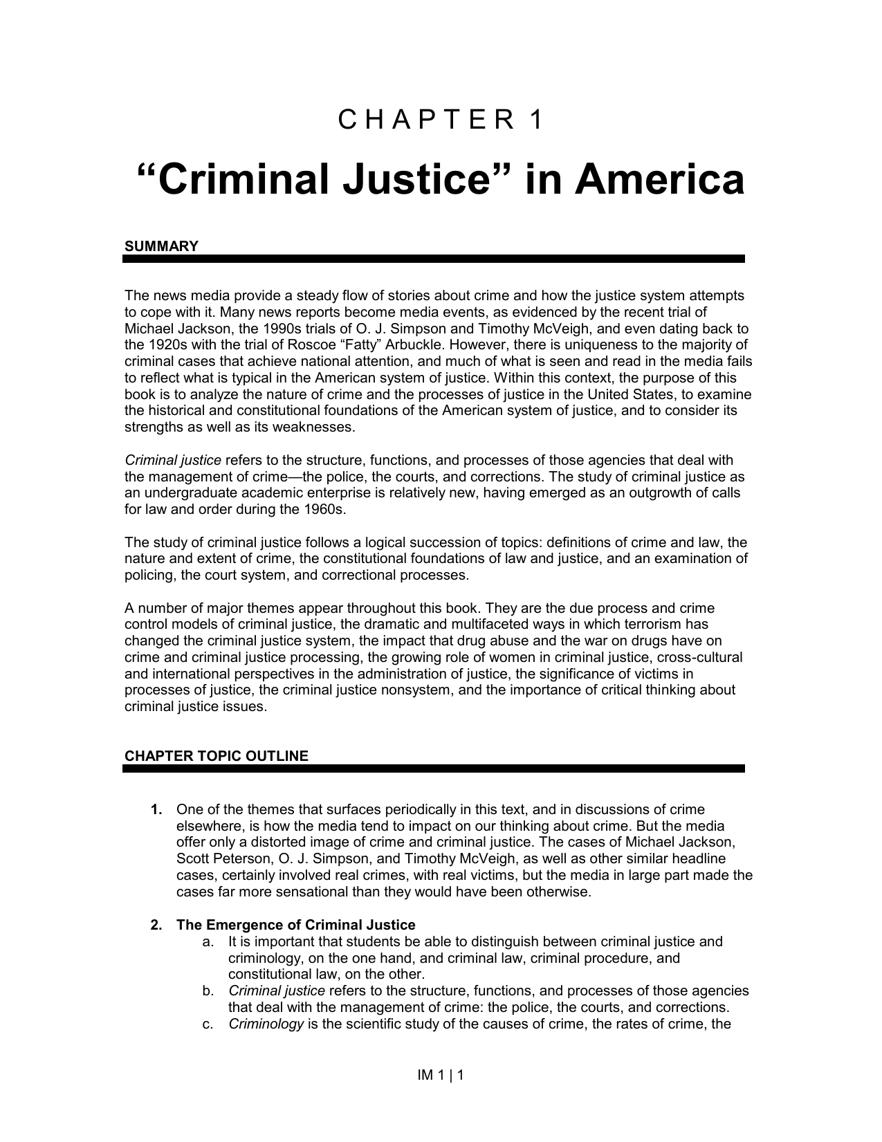 good criminal justice topics