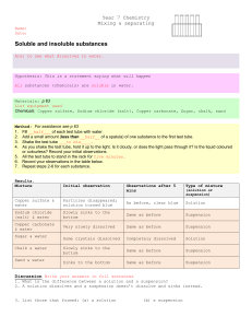 Soluble and insoluble substances