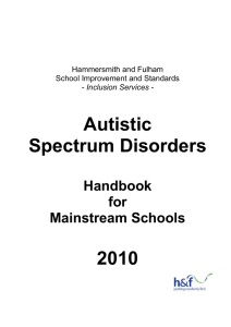 (IDP): Supporting children on the autism spectrum: Guidance for