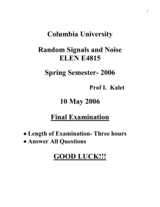 2006 Final Exam - Columbia University