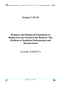 Refugees and displaced population in Bulgaria in the period of the