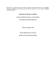 Exploring the Human Condition: - Public Health and Social Justice