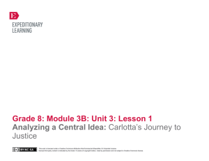 Grade 8: Module 3B: Unit 3: Lesson 1 Analyzing a Central Idea