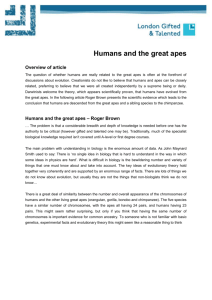 Humans and the great apes – Roger Brown