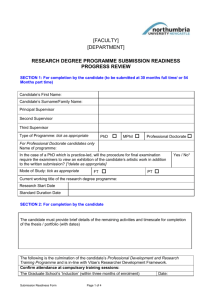 Submission Readiness Form