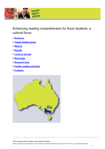 Enhancing reading comprehension for Koori students: a