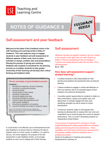 Self-assessment and peer feedback