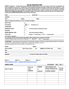 Show Entry Form - Queensland Independent Cat Council Inc.