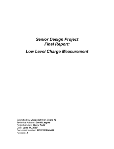 J. Shriver, Low Level Charge Measurement, Sr. Design Document