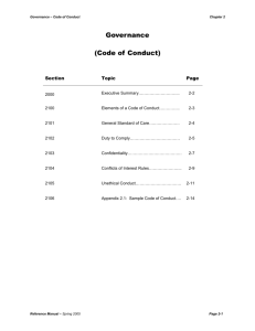 Code of Conduct - Deposit Insurance Corporation of Ontario