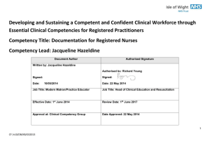 Developing and Sustaining a Competent and Confident Clinical