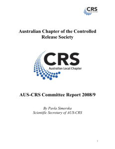 CRS Committee Report 2008-2009 - Controlled Release Society