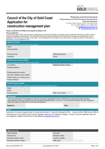 Application for construction management plan