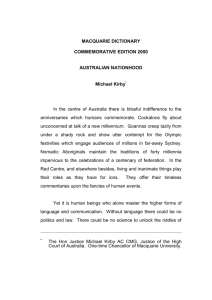 MACQUARIE DICTIONARY - The Hon Michael Kirby AC CMG