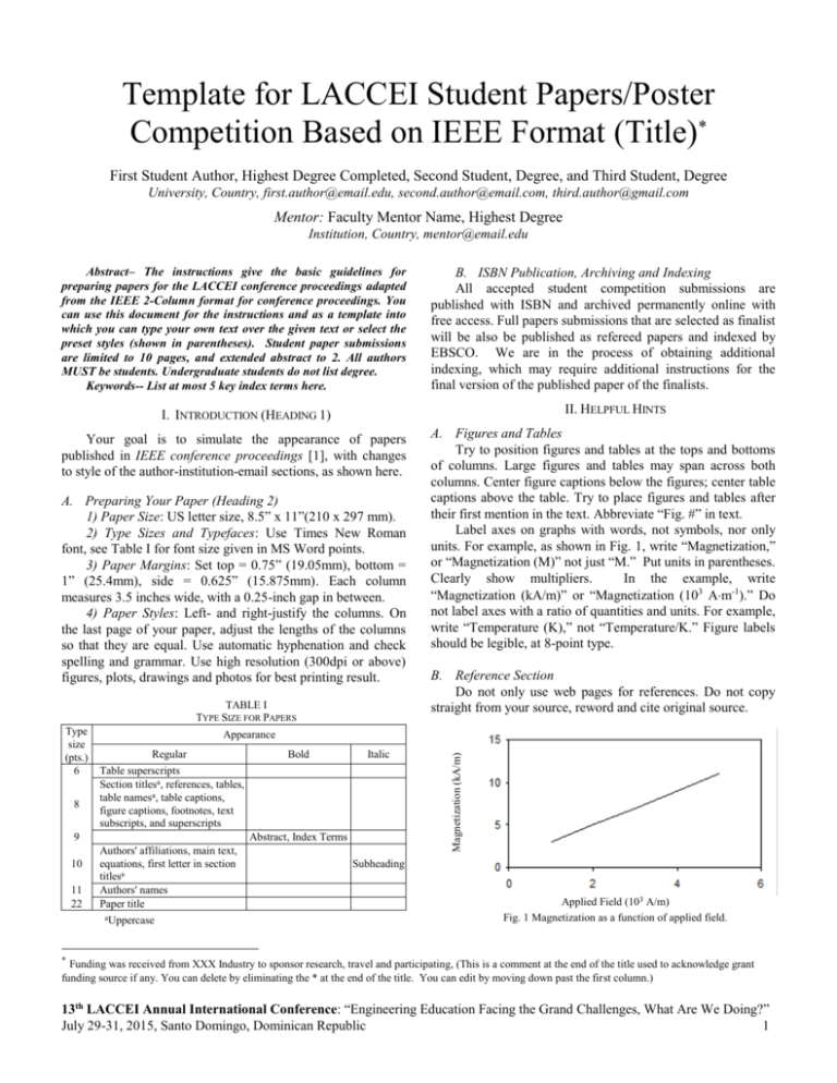 ieee format for paper presentation ppt