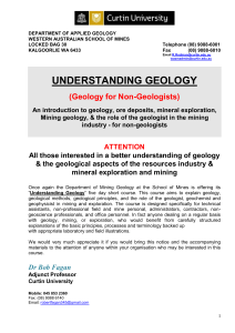 DR BOB FAGAN - Applied Geology