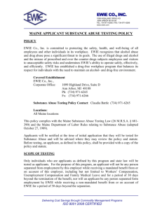 Maine Applicant Substance Testing Policy