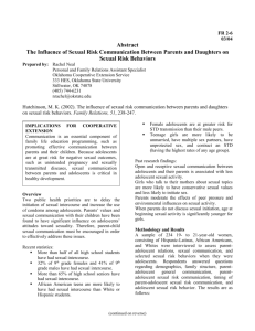 The Influence of Sexual Risk Communication Between Parents and