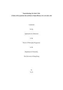 Nanotechnology for Solar Cells: A Study of the quantum dots