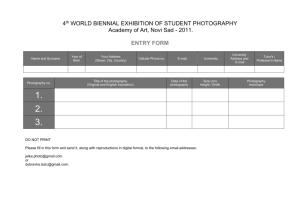 aplication form - World Biennial of Student Photography