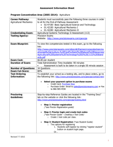 Assessment Information Sheet Program Concentration Area (2005