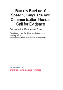 Bercow Review of Speech, Language and Communication Needs