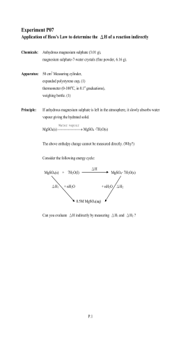 Enthalpy change of the hydration of magnesium sulphate essay picture