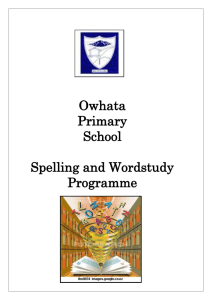 Owhata Spelling and Wordstudy Programme