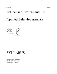 Ethical and Professional Issues in Applied Behavior Analysis (EAB