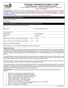 VETERANS` PREFERENCE ELIGIBILITY FORM Human Resources