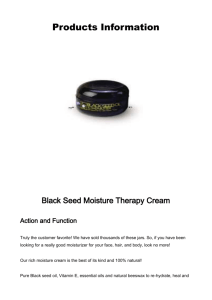 Products Information Black Seed Moisture Therapy Cream Action