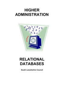 Administration: Relational Databases for Higher