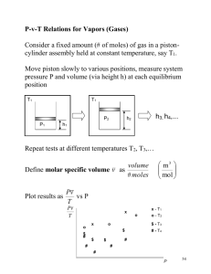 P-v-T Relations for Vapors (Gases)