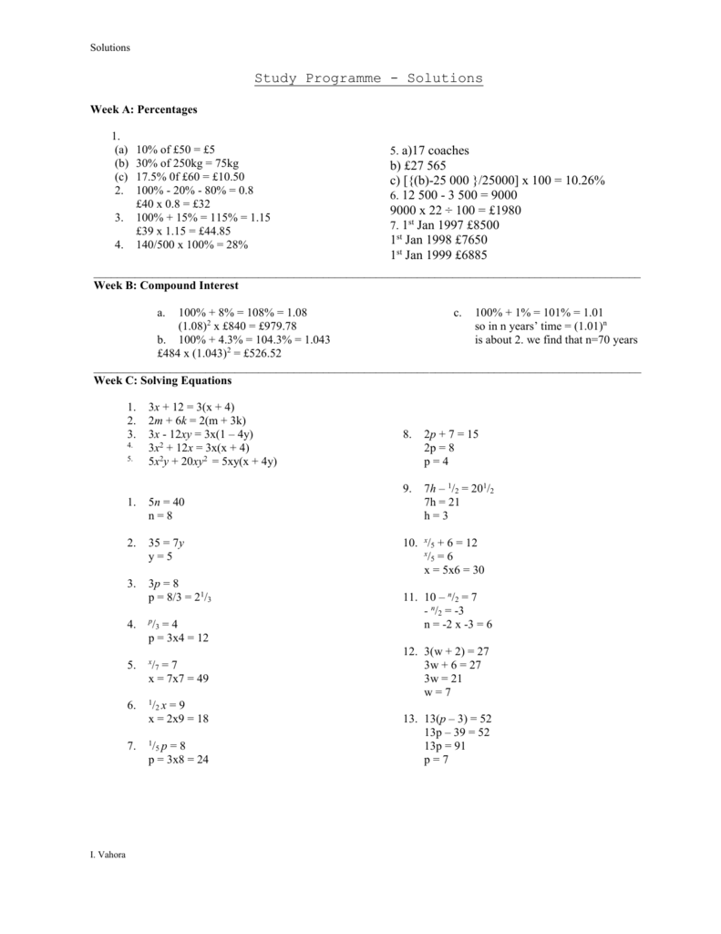 Solutions Mr Barton Maths