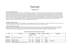 philosophy programme sample